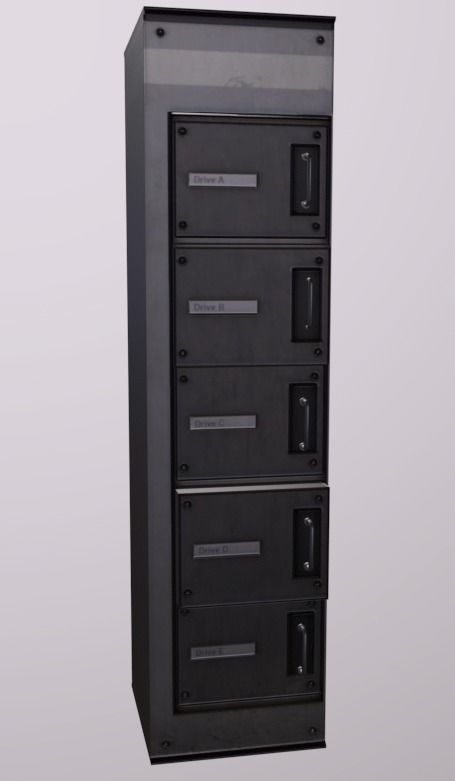 Computer Terminal Low-poly 3D model_2