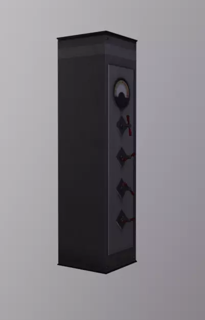 Computer Terminal Low-poly 3D model_0