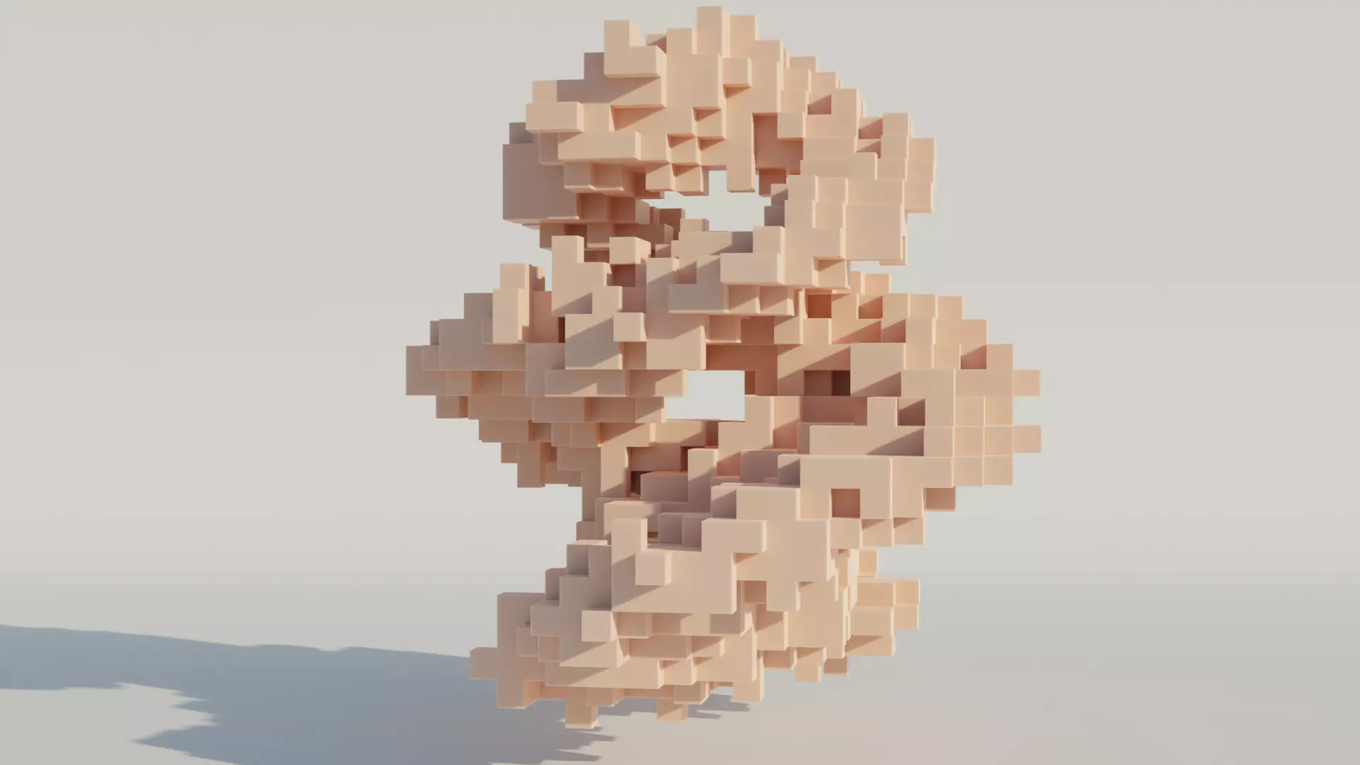 Abstract block Low-poly 3D model_0