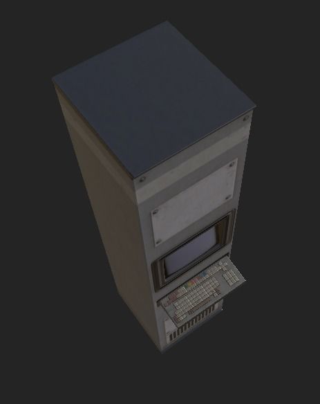 Computer Terminal Low-poly 3D model_5