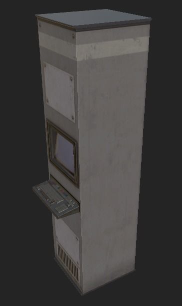 Computer Terminal Low-poly 3D model_4