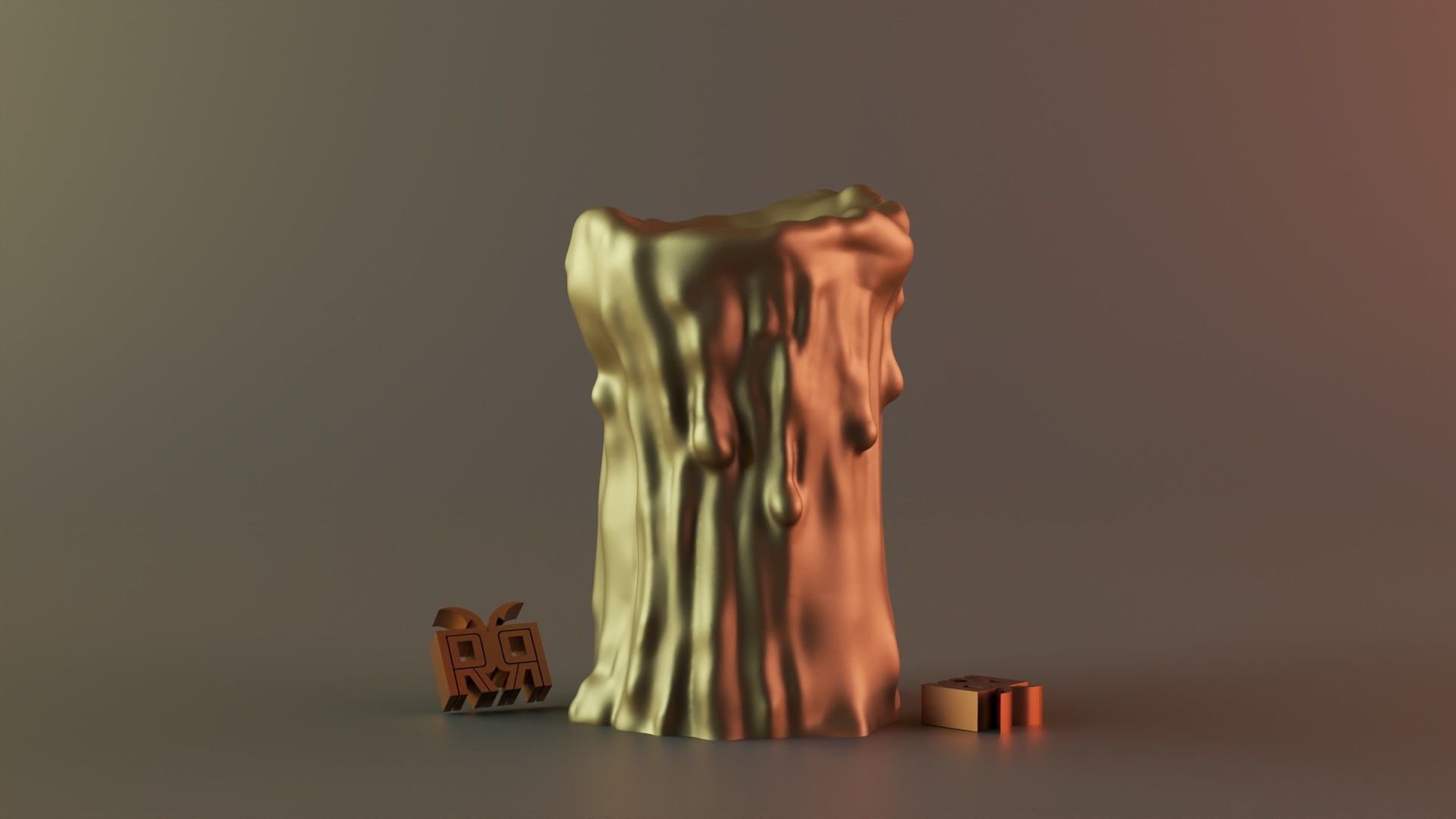 melted candle 3D print model_1