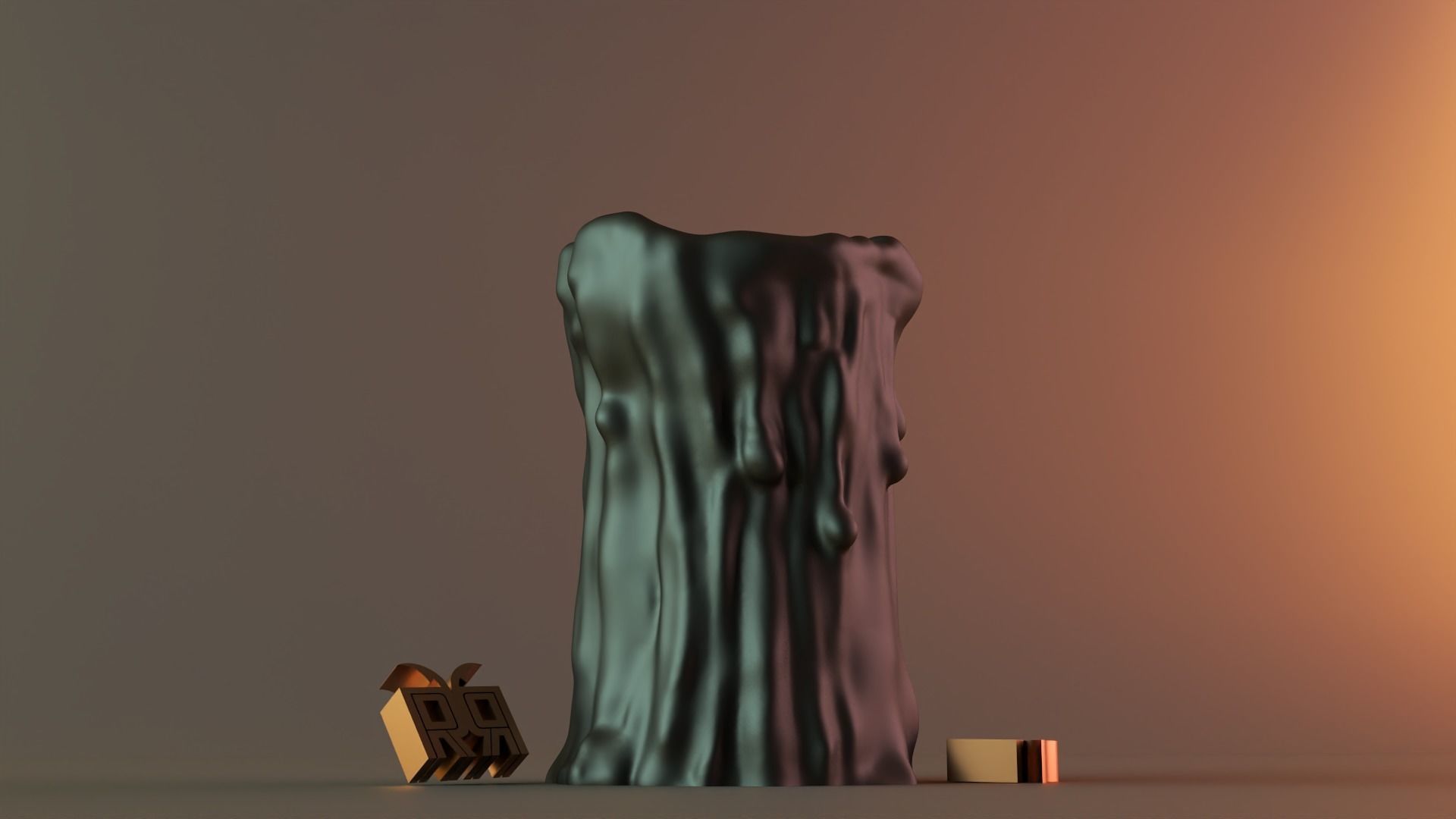 melted candle 3D print model_4