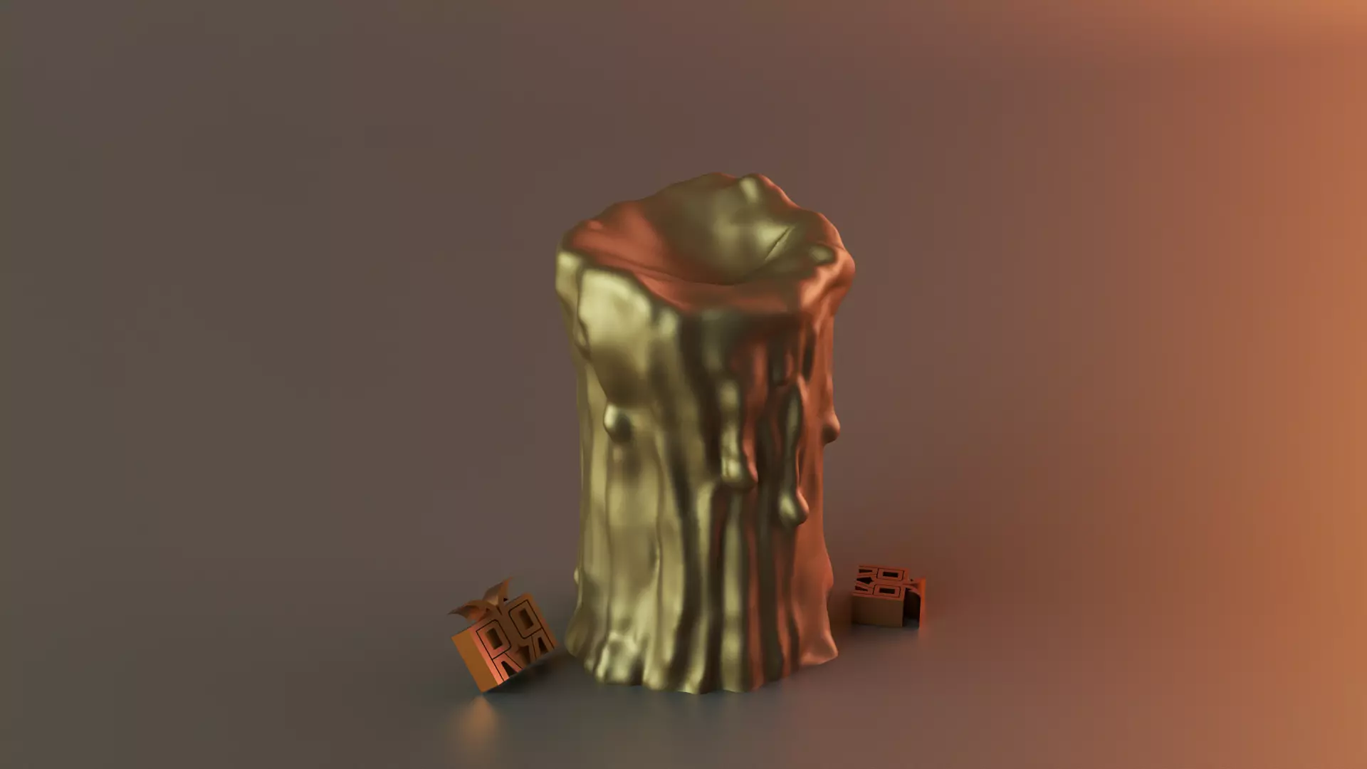 melted candle 3D print model_0