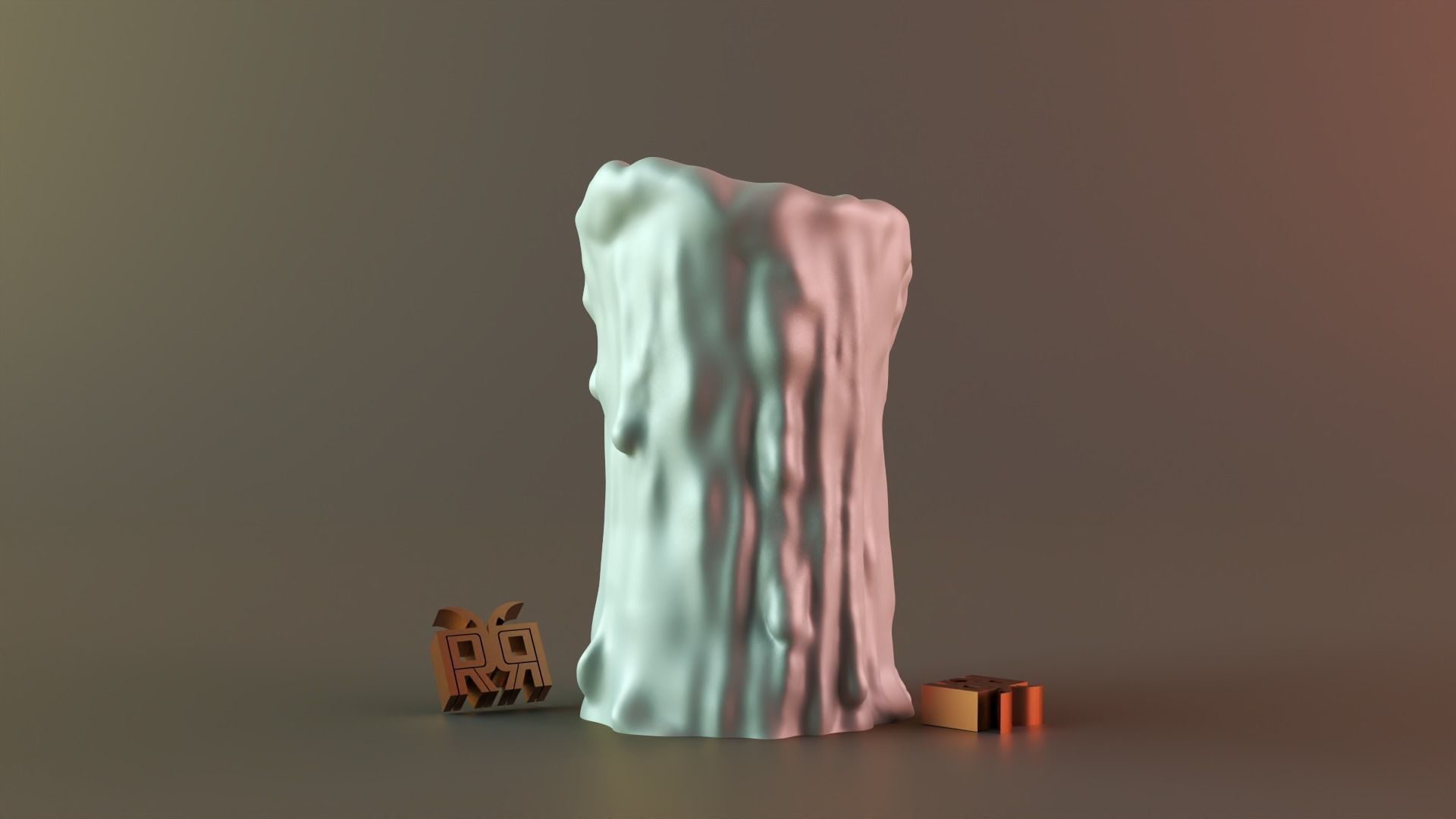 melted candle 3D print model_3