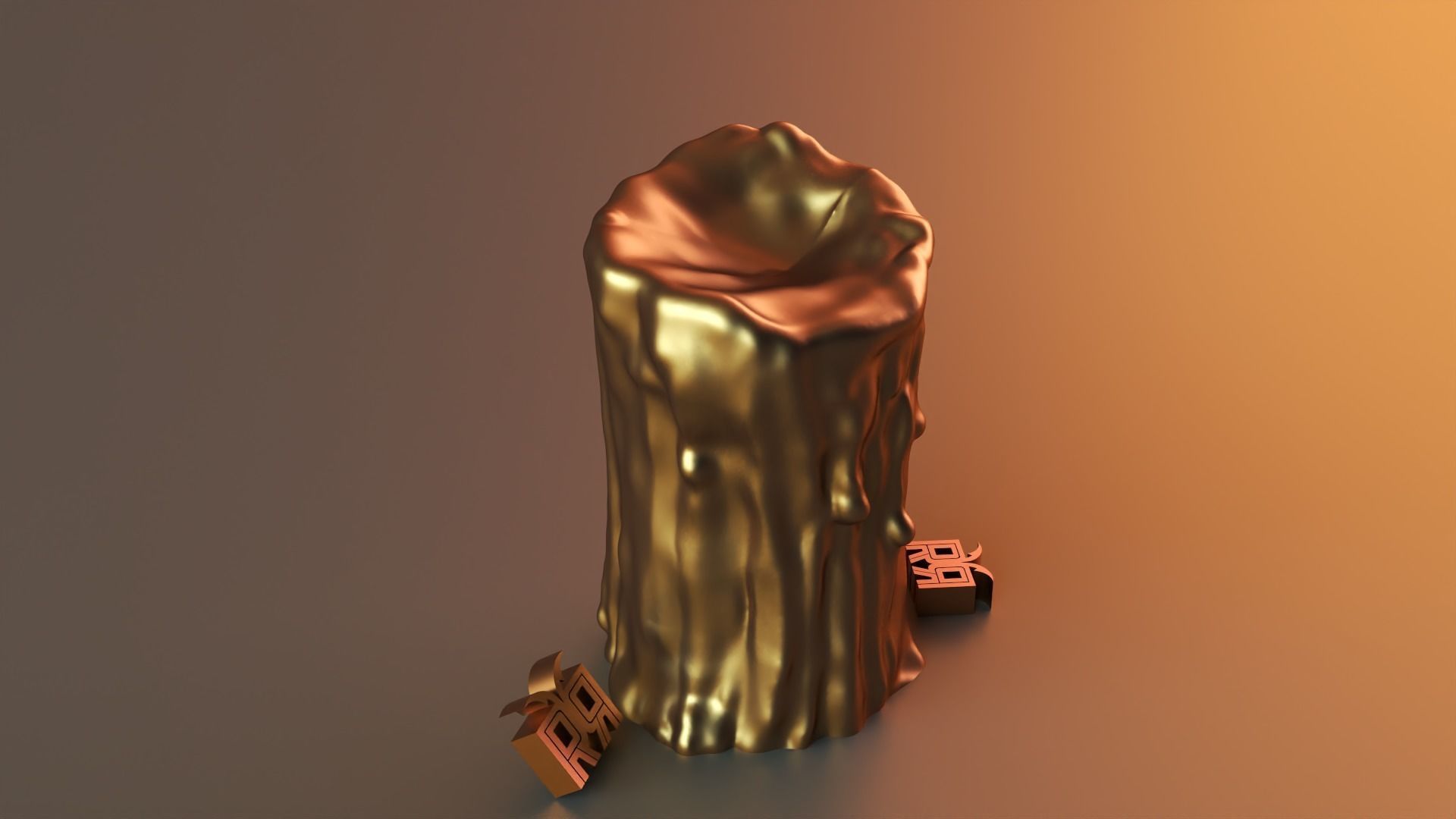 melted candle 3D print model_6