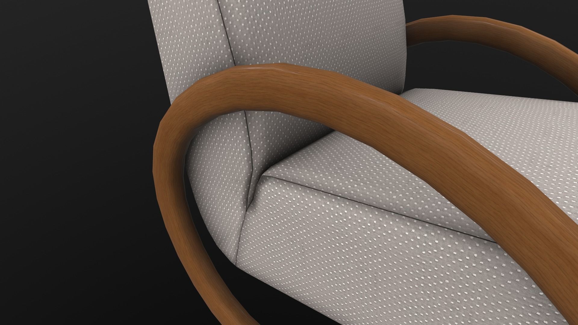 Rocking Chair AR VR PBR Lowpoly with game ready 3d Model Low-poly 3D model_10