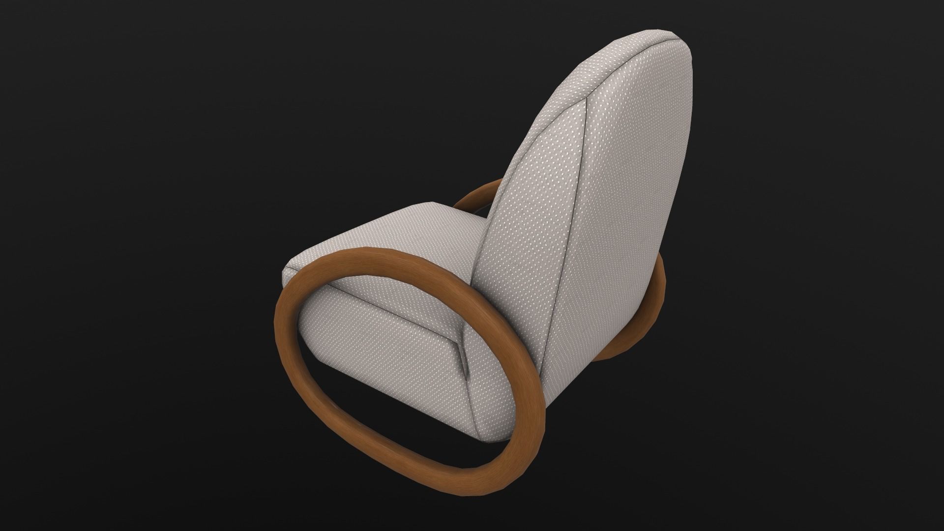 Rocking Chair AR VR PBR Lowpoly with game ready 3d Model Low-poly 3D model_6