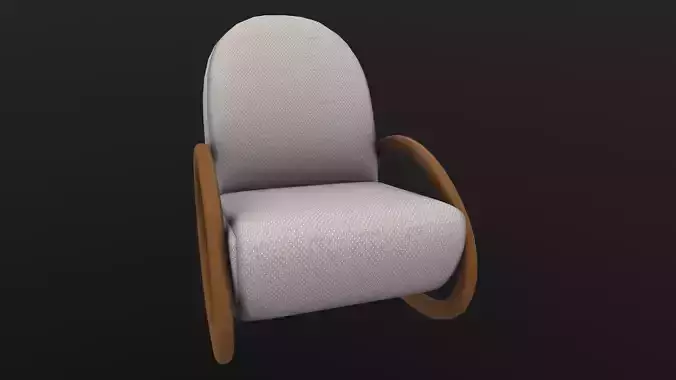 Rocking Chair AR VR PBR  Lowpoly with game ready 3d Model
