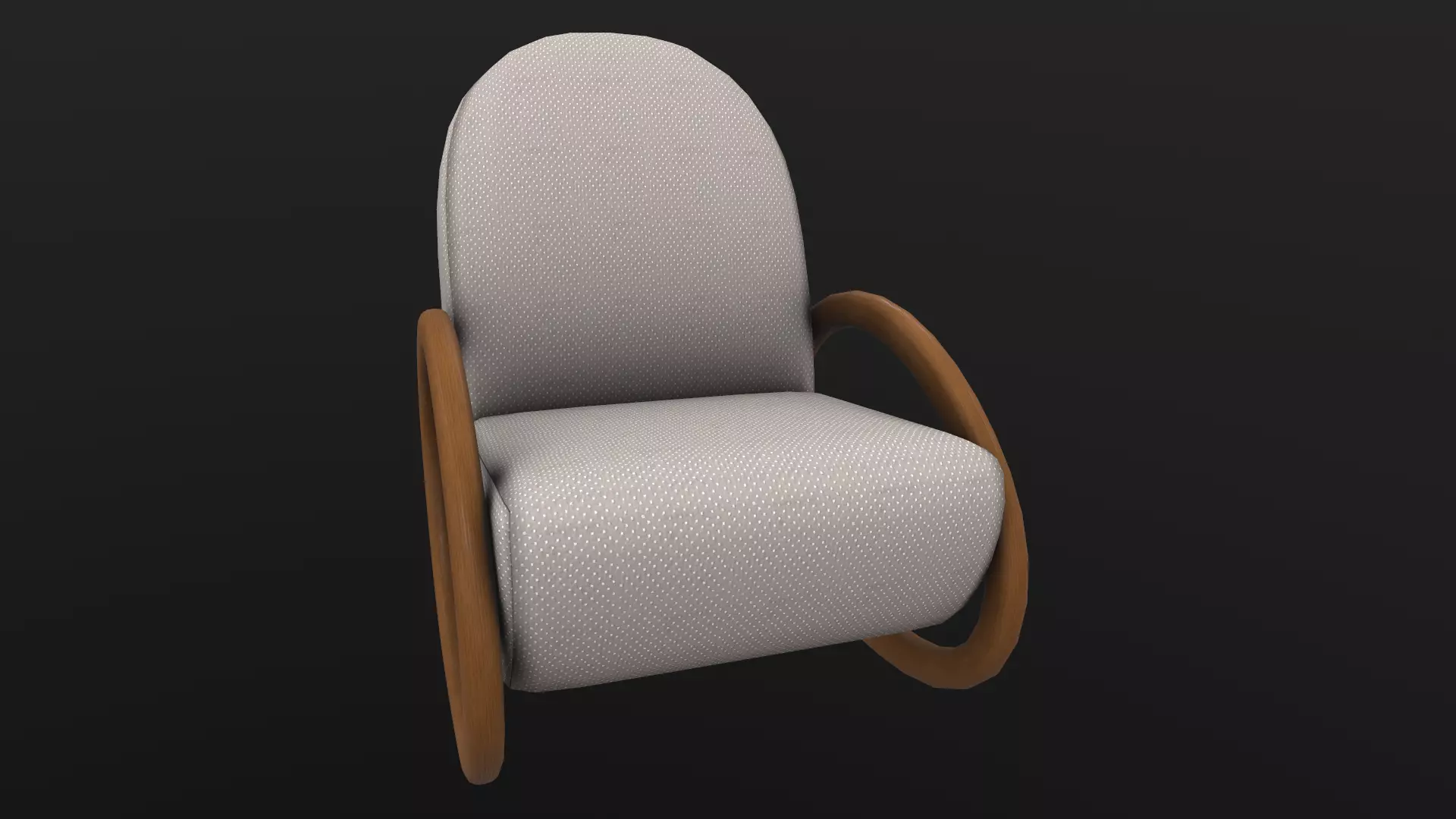 Rocking Chair AR VR PBR Lowpoly with game ready 3d Model Low-poly 3D model_0