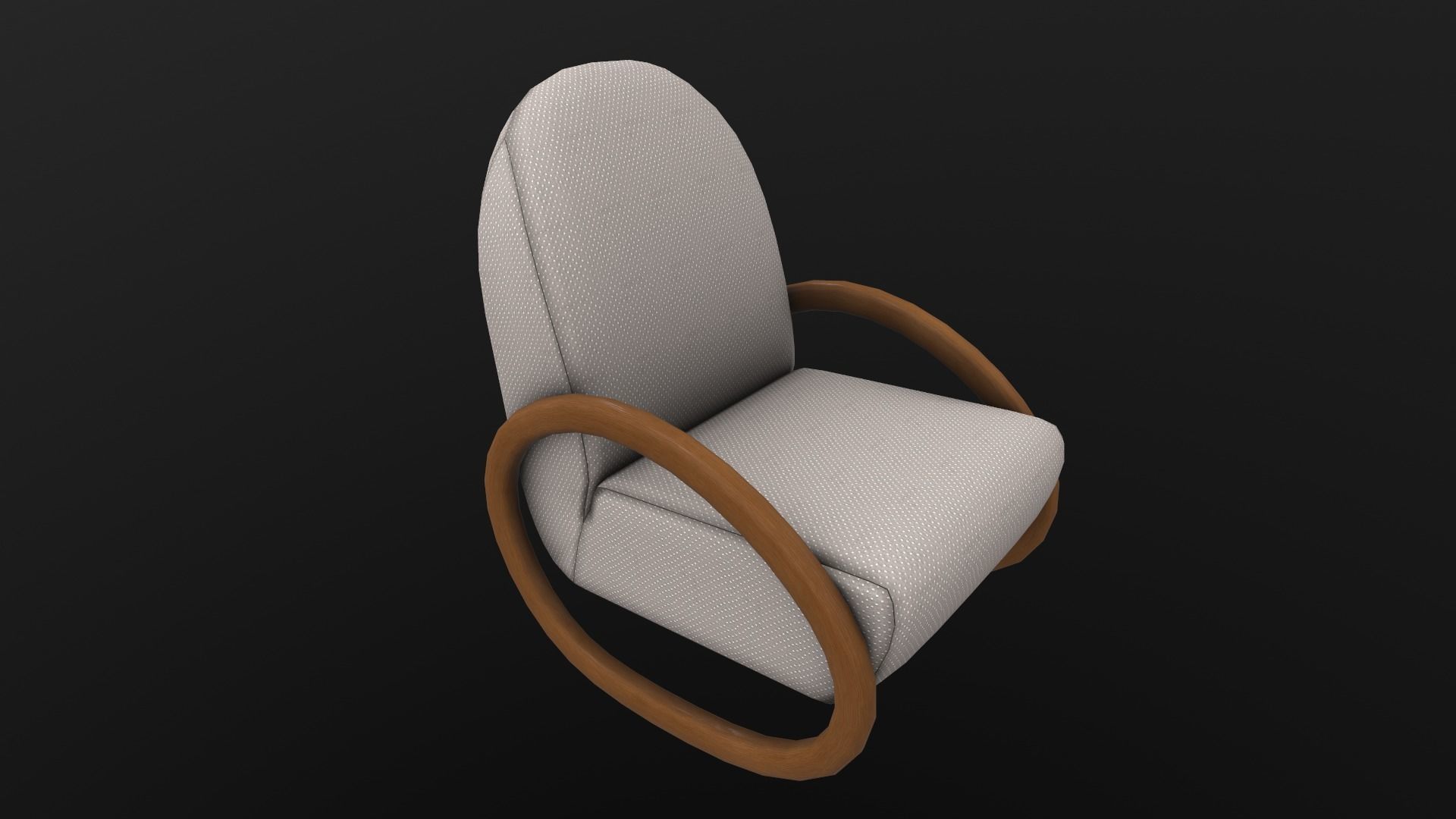 Rocking Chair AR VR PBR Lowpoly with game ready 3d Model Low-poly 3D model_9