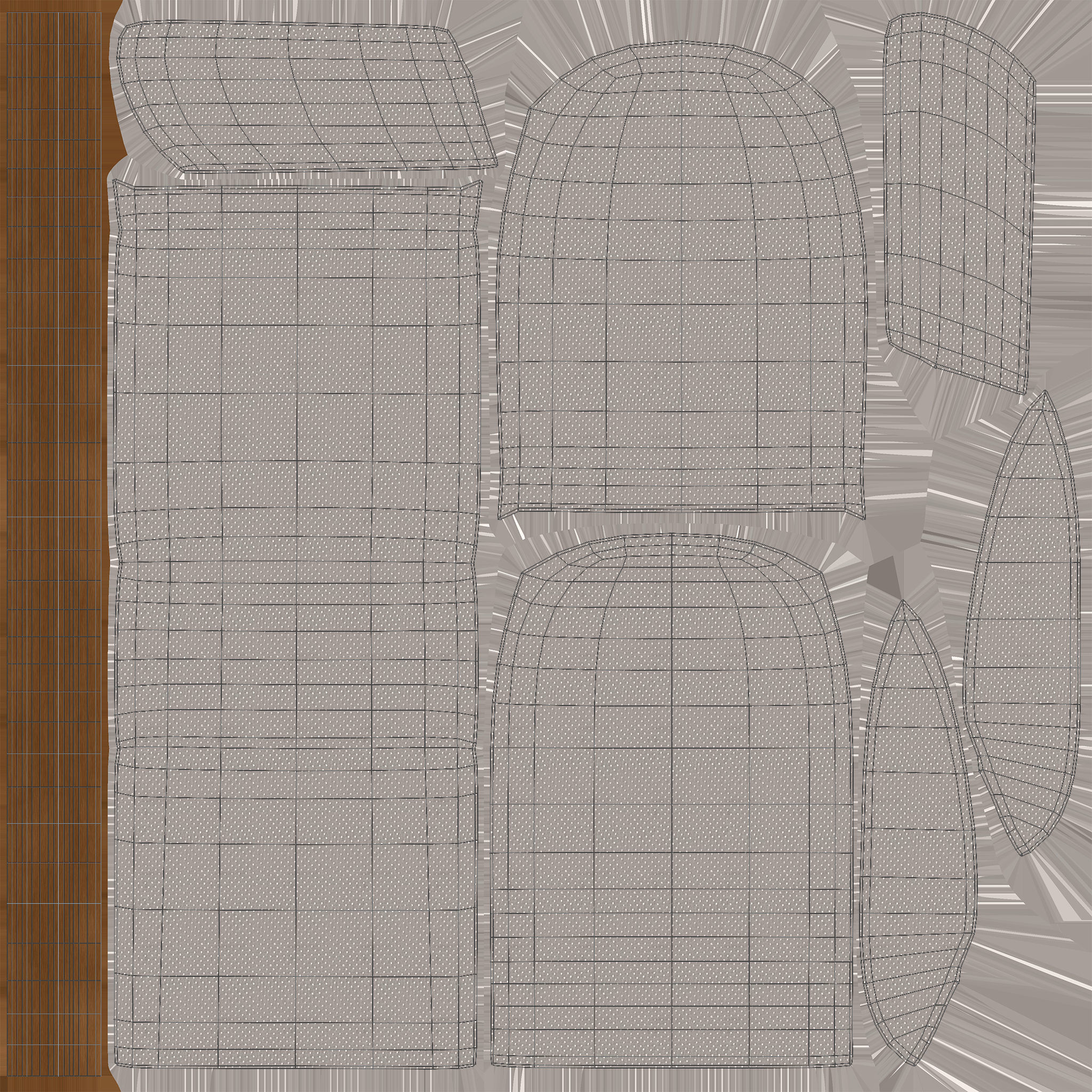 Rocking Chair AR VR PBR Lowpoly with game ready 3d Model Low-poly 3D model_15