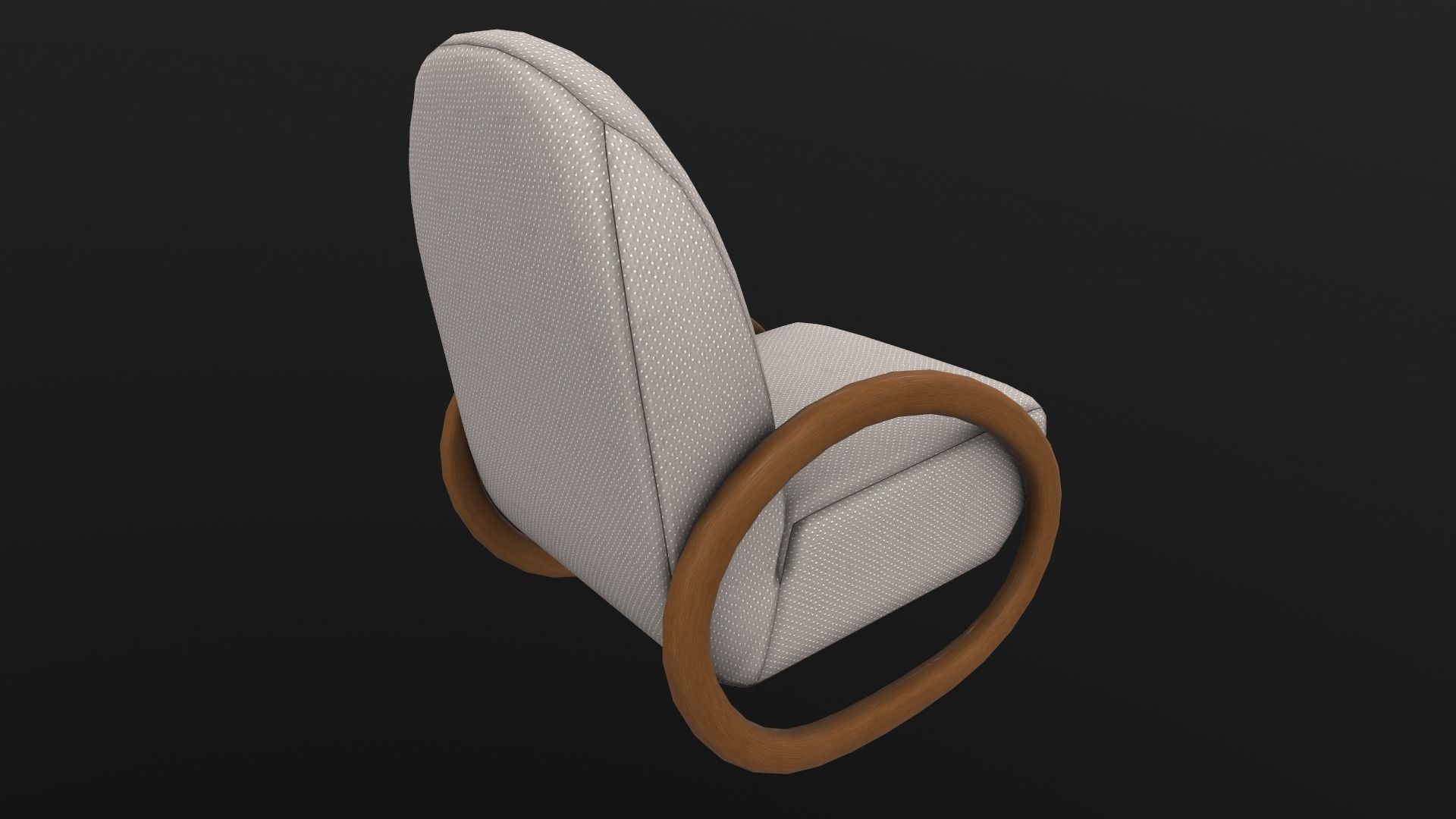 Rocking Chair AR VR PBR Lowpoly with game ready 3d Model Low-poly 3D model_8
