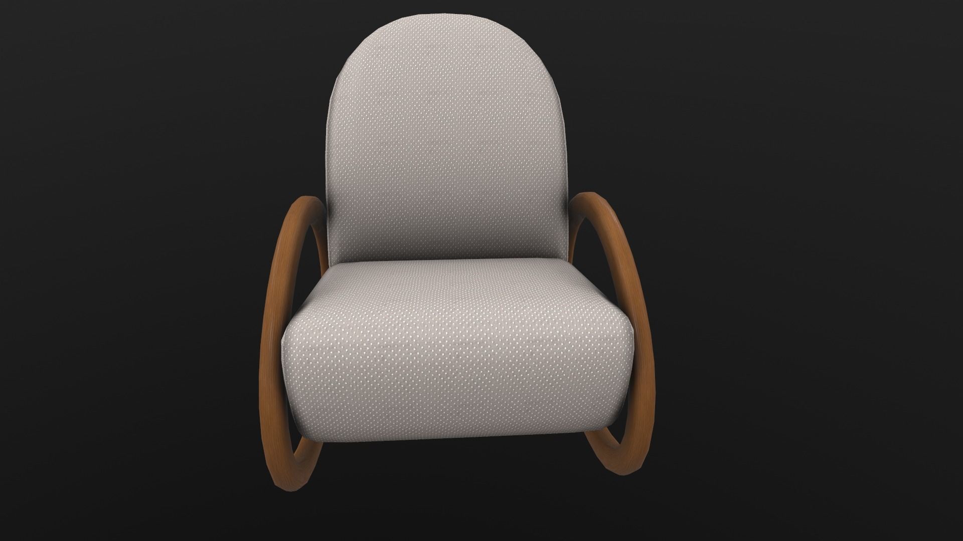 Rocking Chair AR VR PBR Lowpoly with game ready 3d Model Low-poly 3D model_2