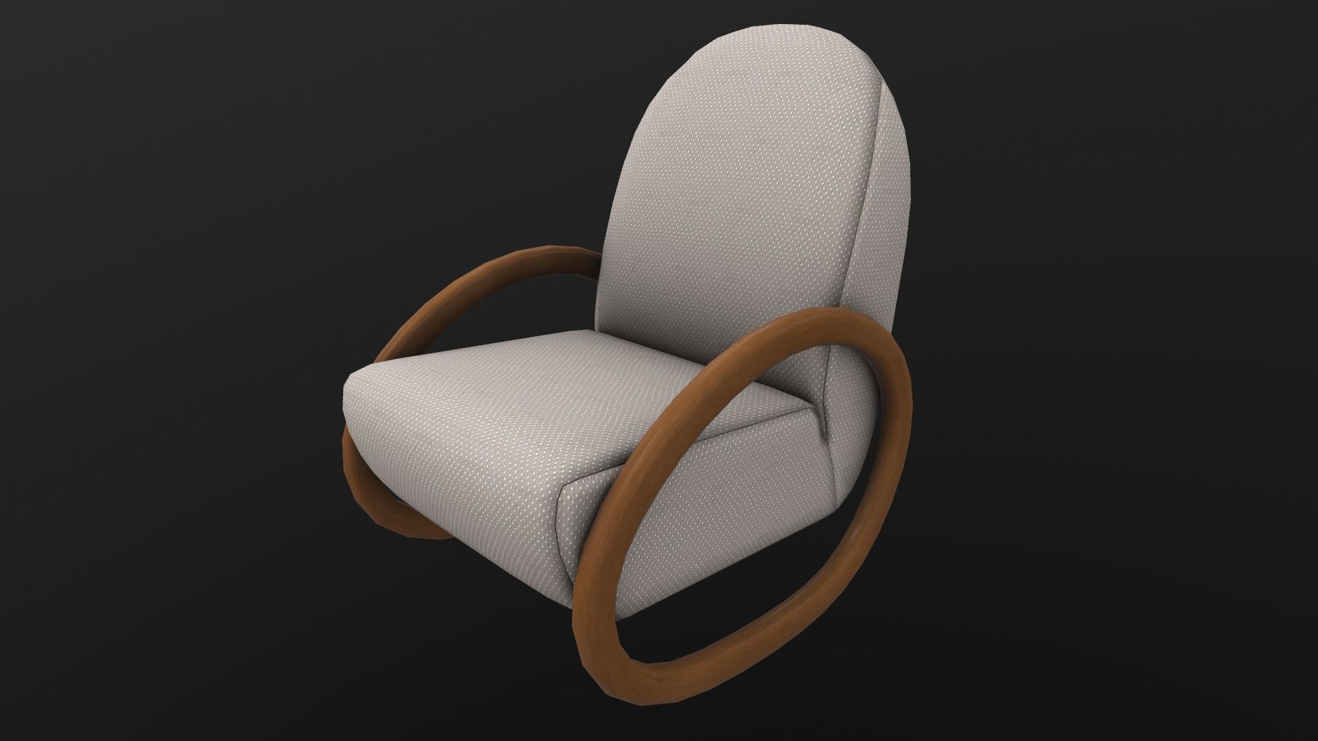 Rocking Chair AR VR PBR Lowpoly with game ready 3d Model Low-poly 3D model_4