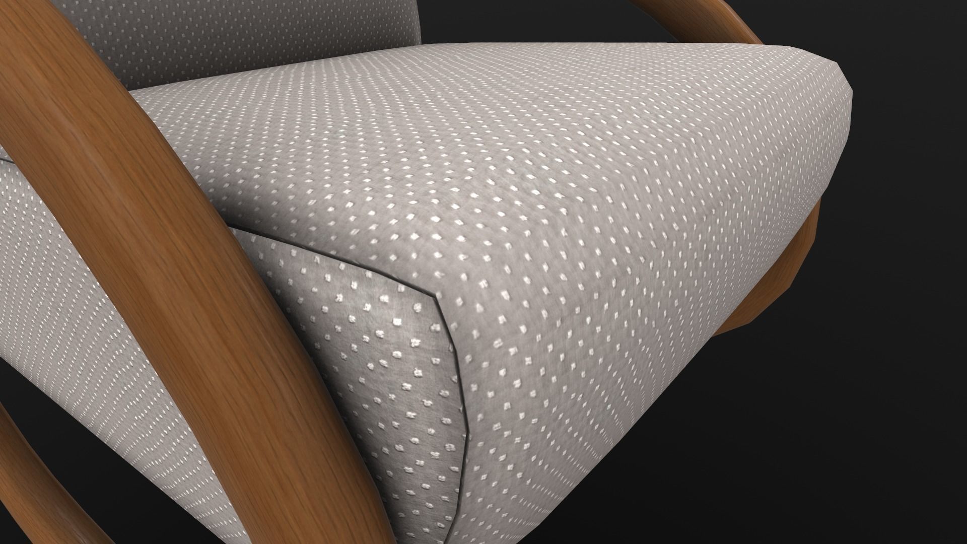 Rocking Chair AR VR PBR Lowpoly with game ready 3d Model Low-poly 3D model_12