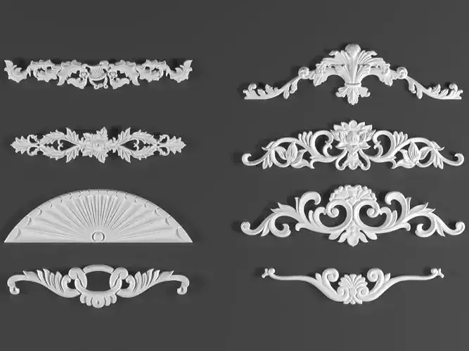 8 ornamental classic decoration 3d model kitbash vol 11