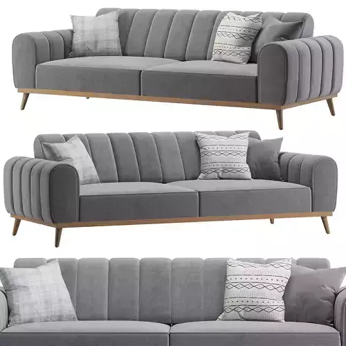 ROMA TRIPLE SOFA GRAY 
