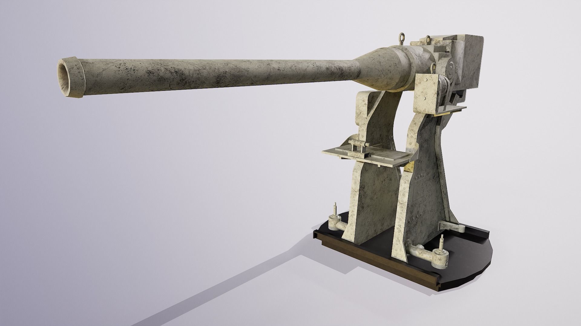 universal deck gun 34-K 76 mm  mod 1935 H Low-poly 3D model_4