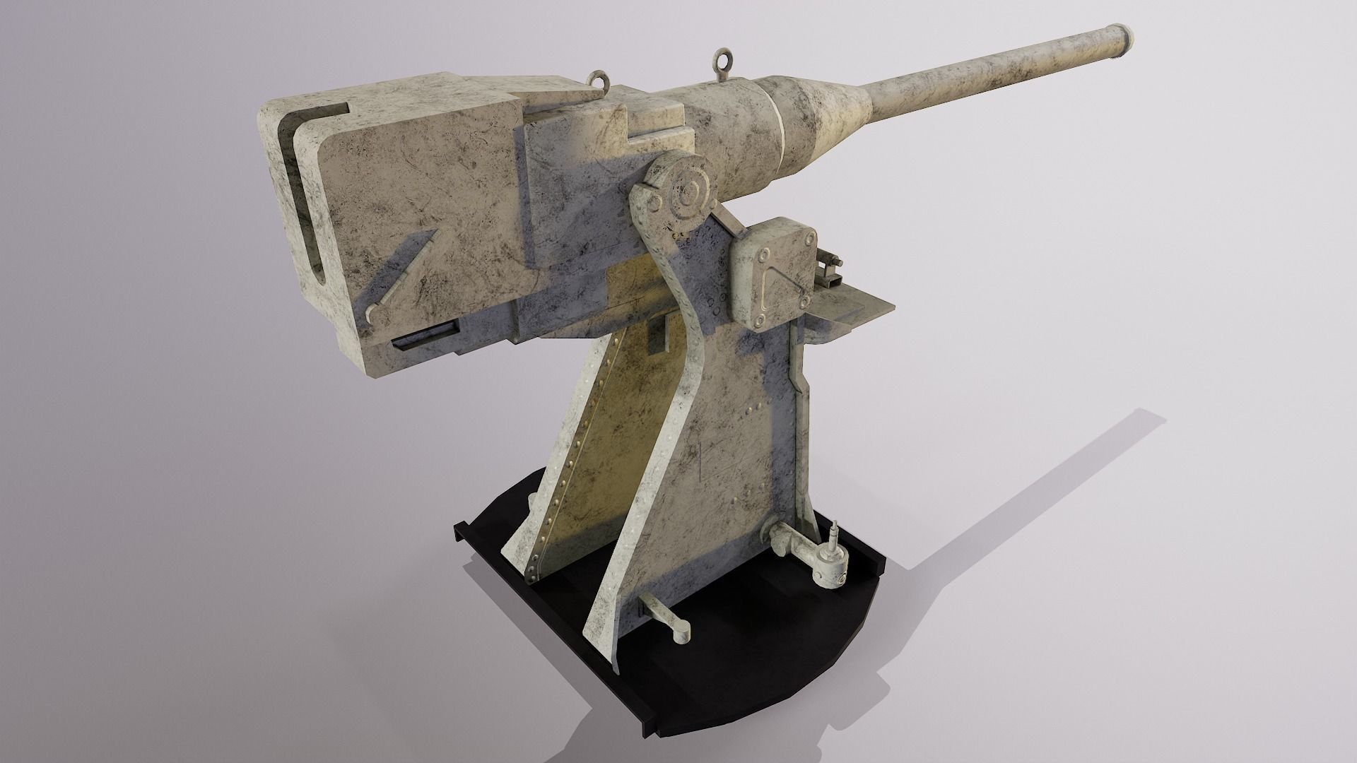 universal deck gun 34-K 76 mm  mod 1935 H Low-poly 3D model_5