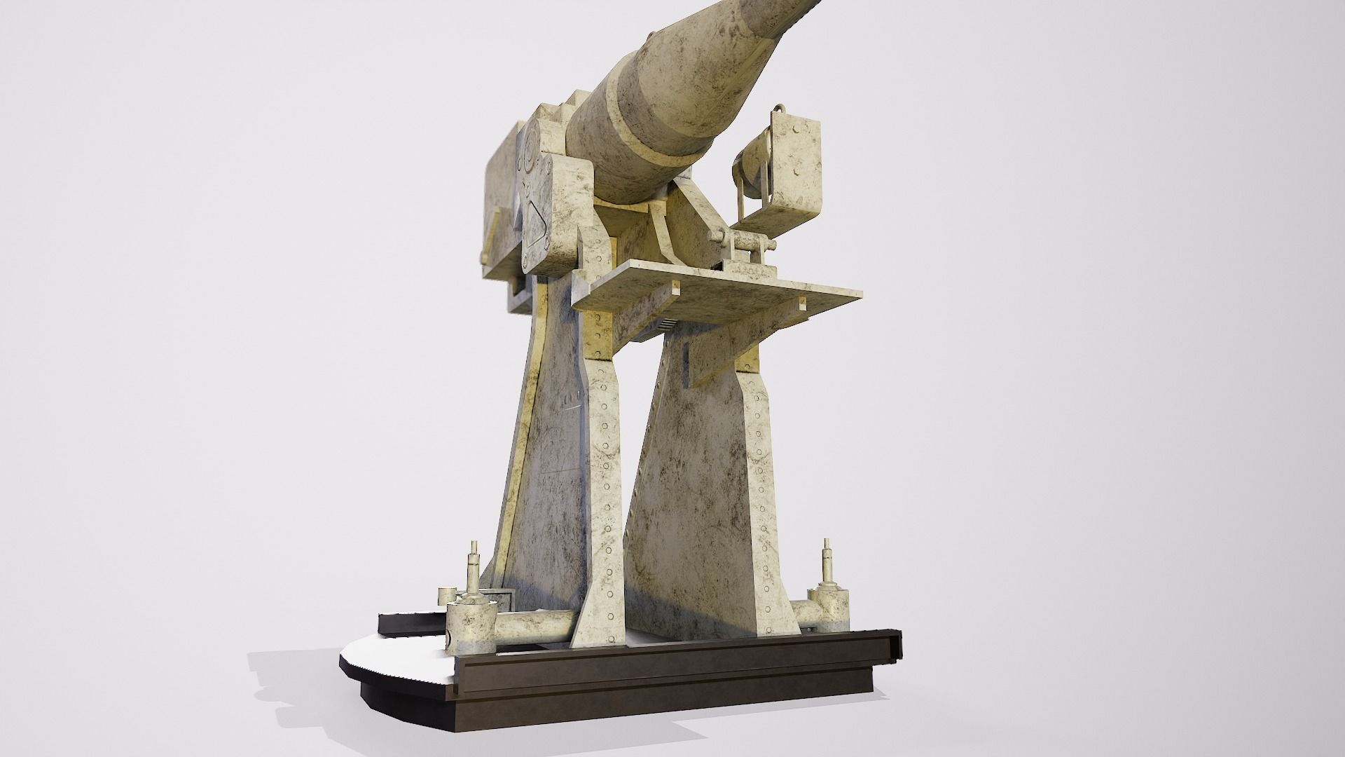 universal deck gun 34-K 76 mm  mod 1935 H Low-poly 3D model_2
