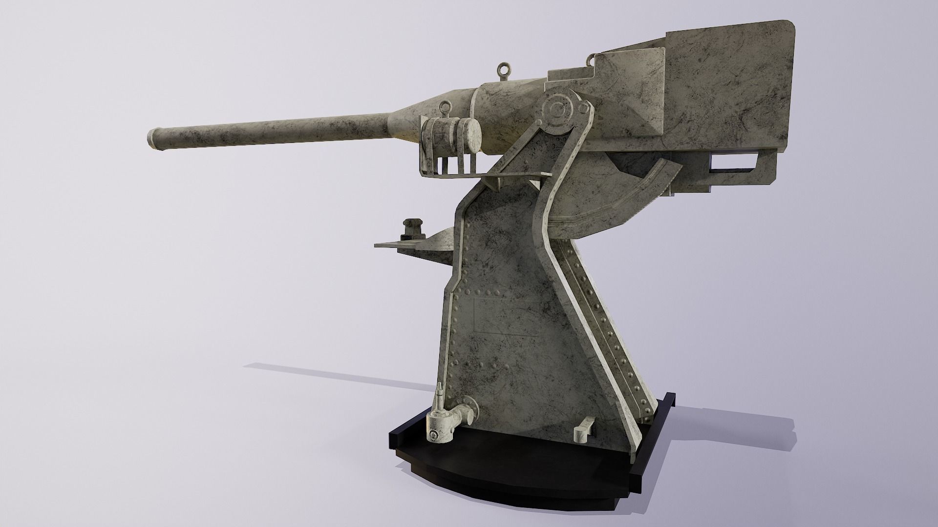 universal deck gun 34-K 76 mm  mod 1935 H Low-poly 3D model_3