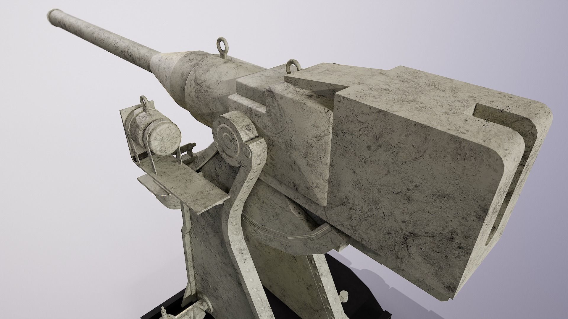 universal deck gun 34-K 76 mm  mod 1935 H Low-poly 3D model_6