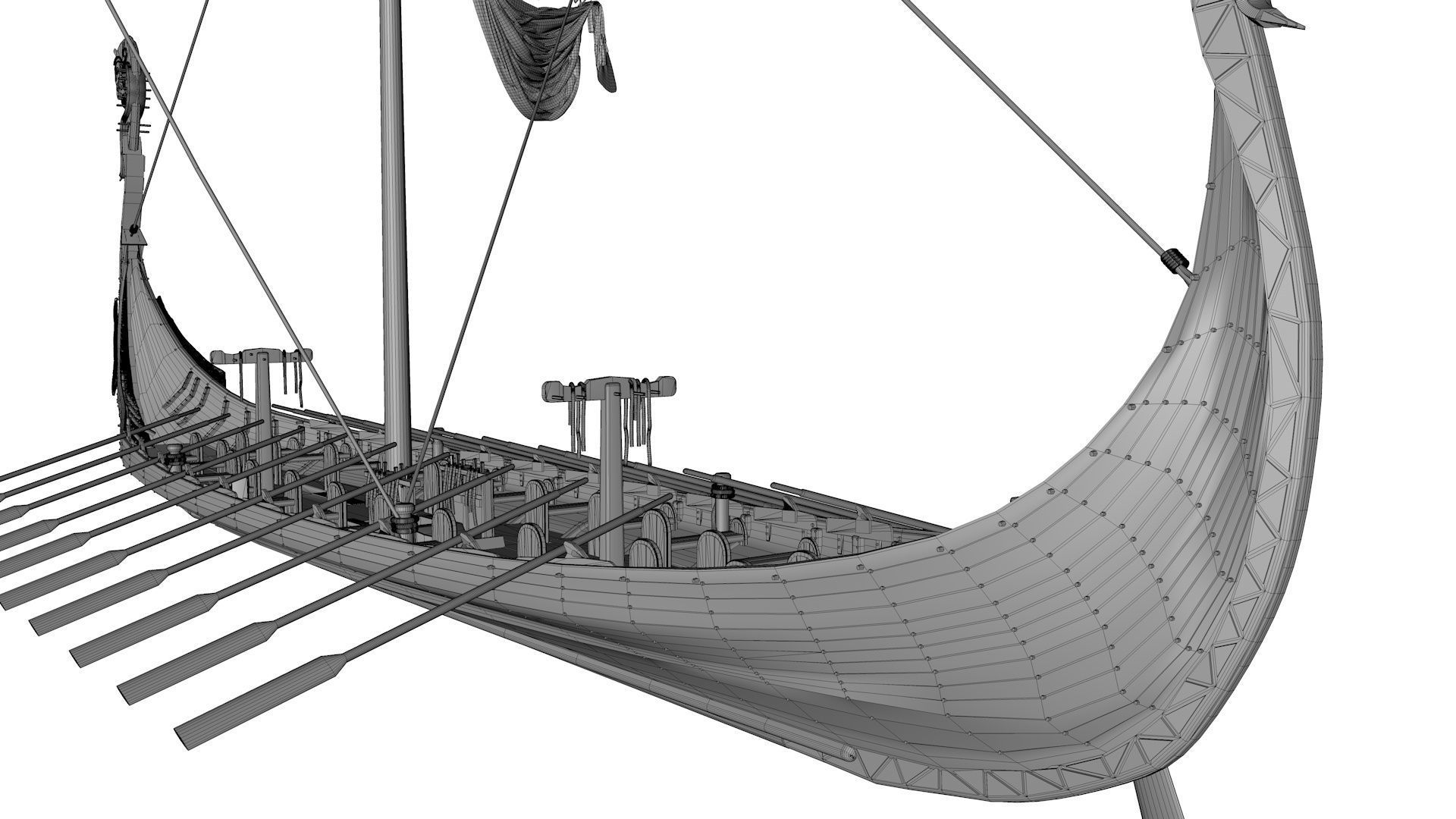 Viking Ship Folded  Low-poly 3D model_24