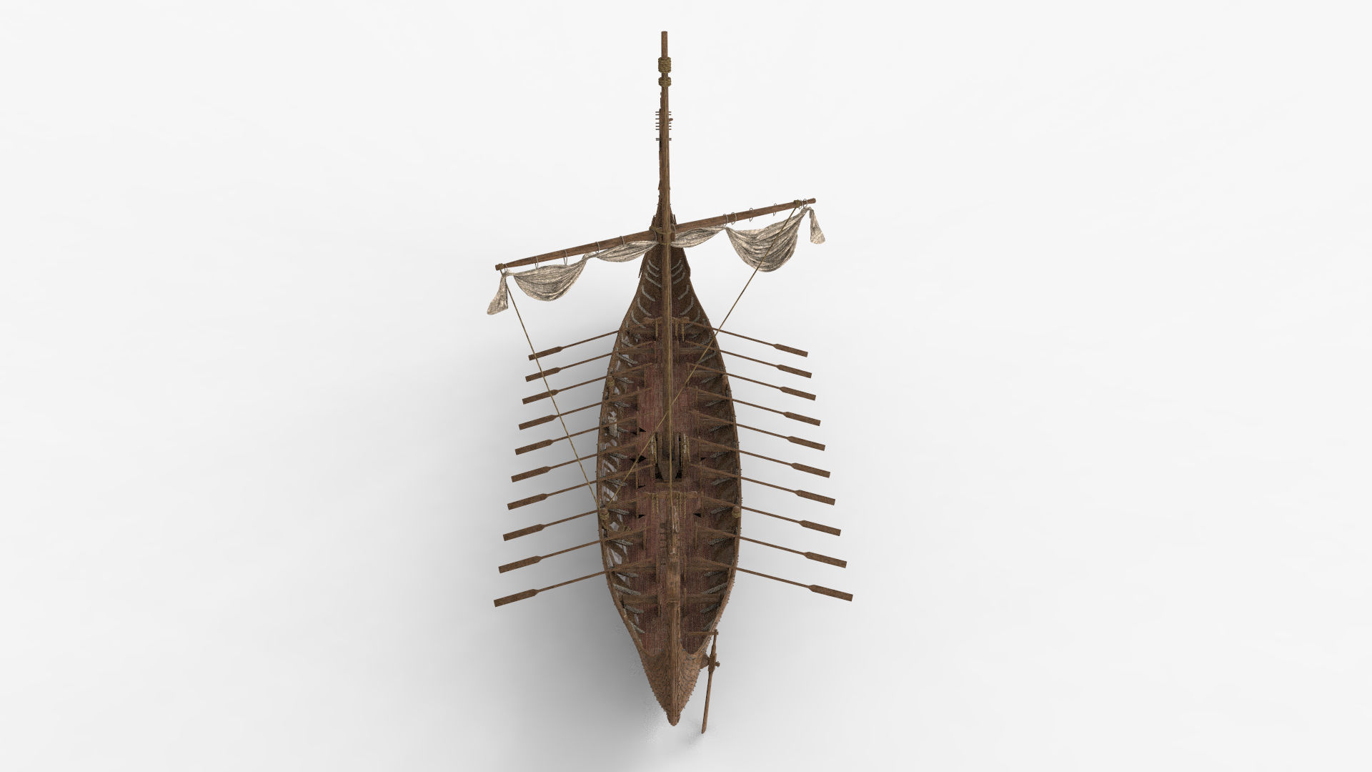 Viking Ship Folded  Low-poly 3D model_4