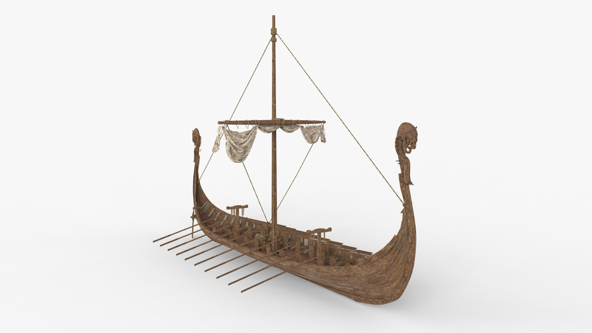 Viking Ship Folded  Low-poly 3D model_13