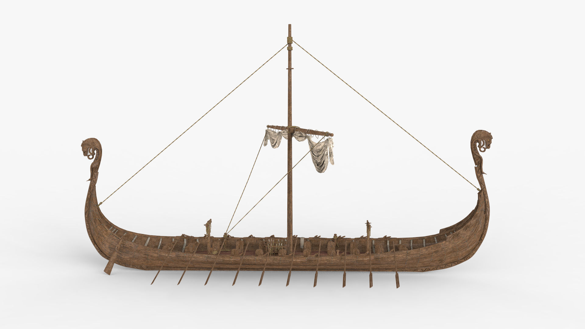 Viking Ship Folded  Low-poly 3D model_1