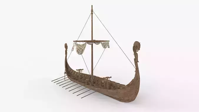 Viking Ship Folded  Low-poly 3D model