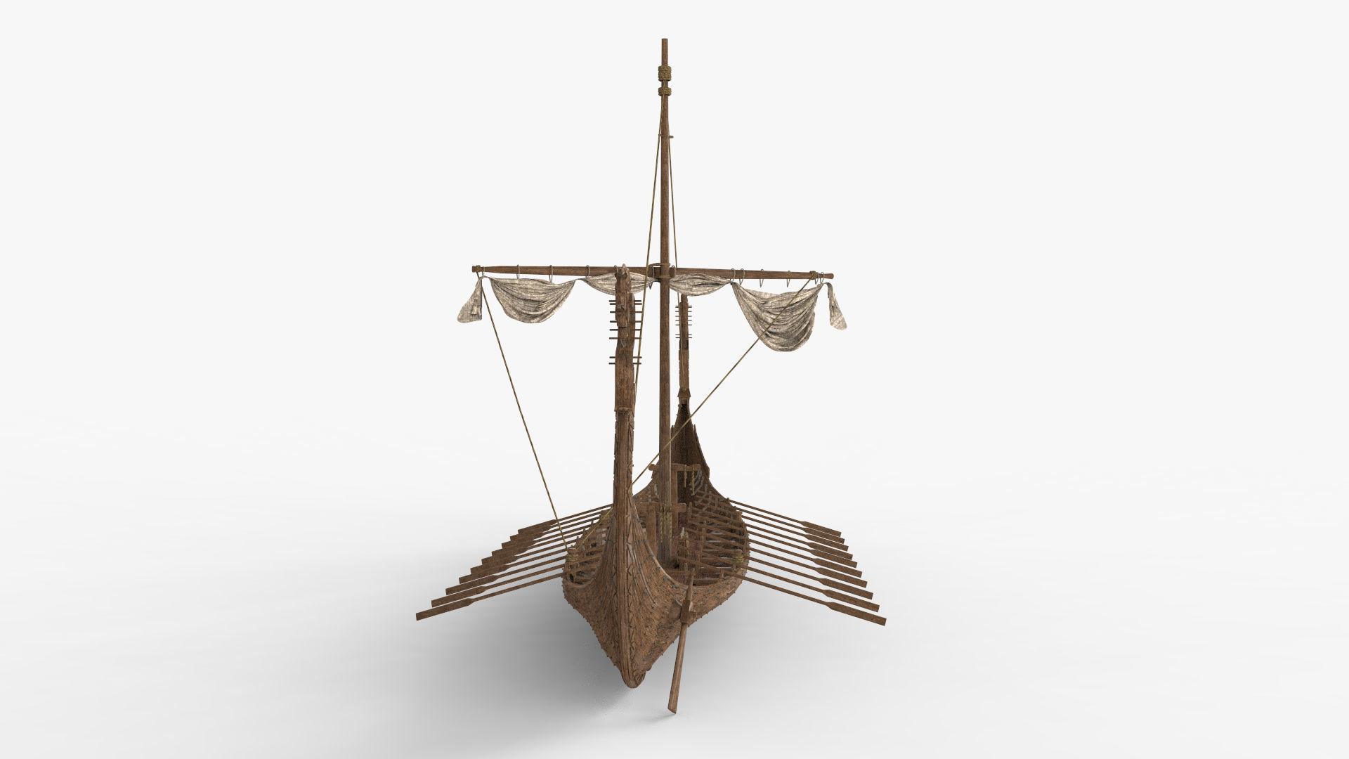 Viking Ship Folded  Low-poly 3D model_16
