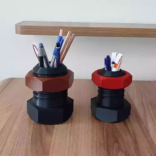 BOLT AND NUT LOOK PEN HOLDER - TOOL BOX 3D print model