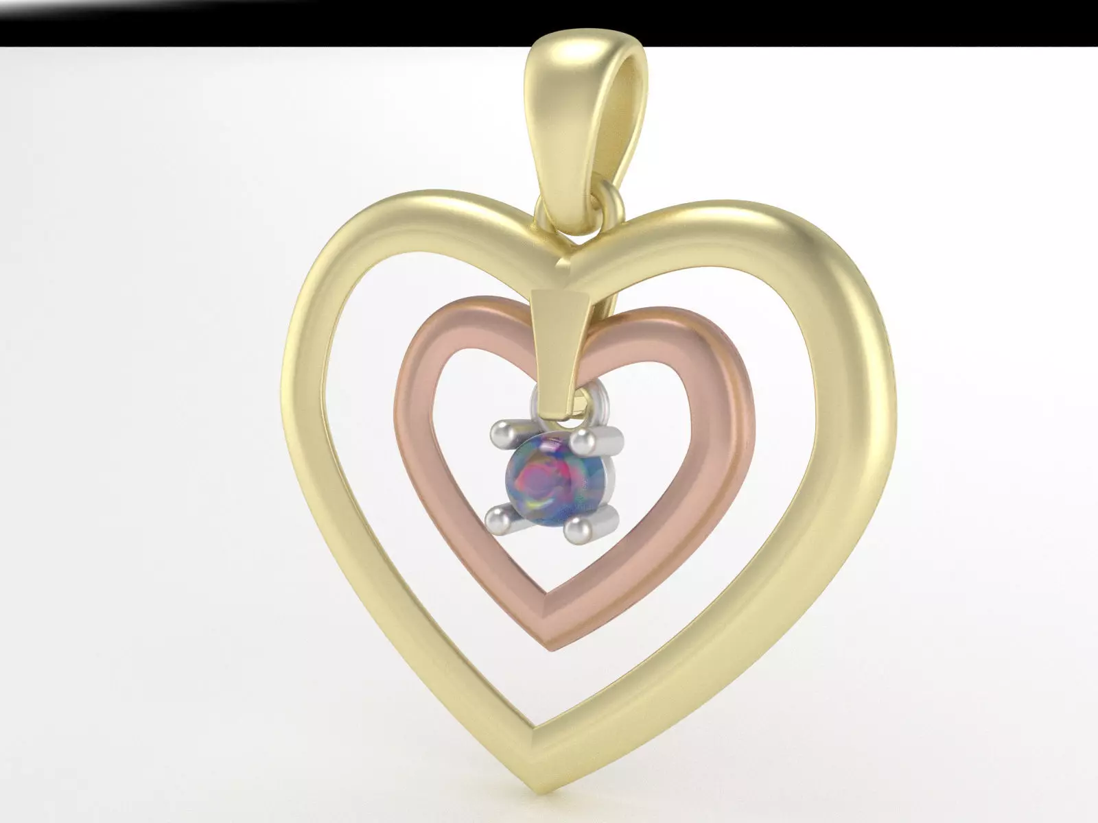 3 part heart pendant 3D print model