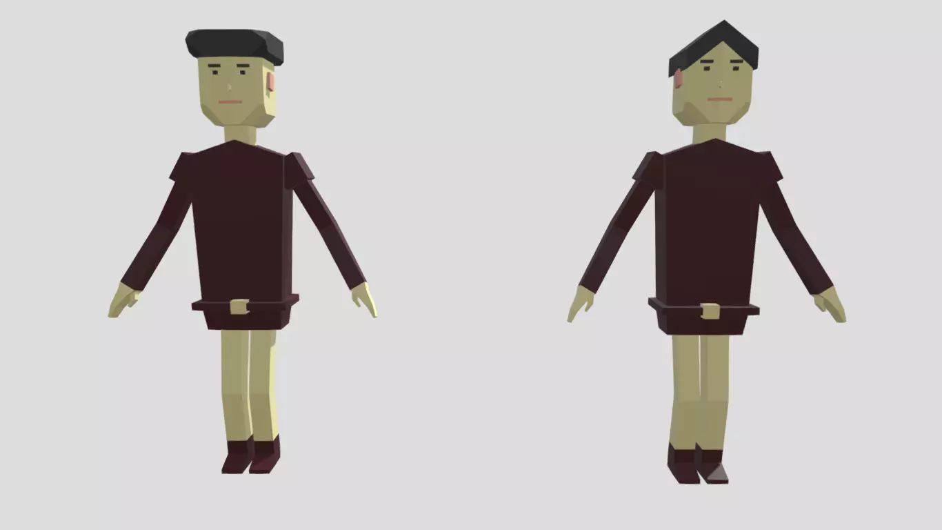 3D model low poly male and female character VR / AR / low-poly | CGTrader