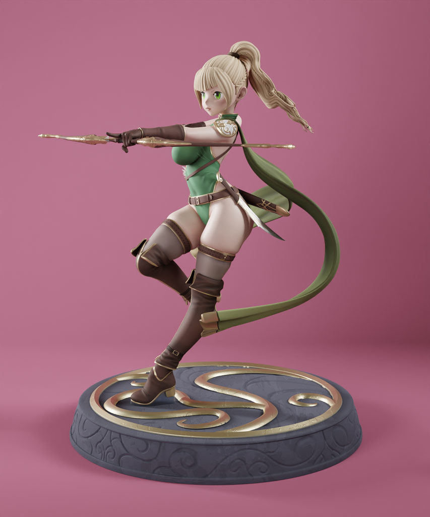 Anime Elf Archer - 3D Print Ready 3D print model_4
