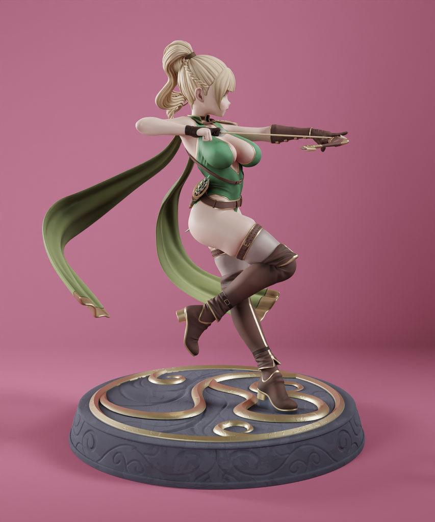 Anime Elf Archer - 3D Print Ready 3D print model_2
