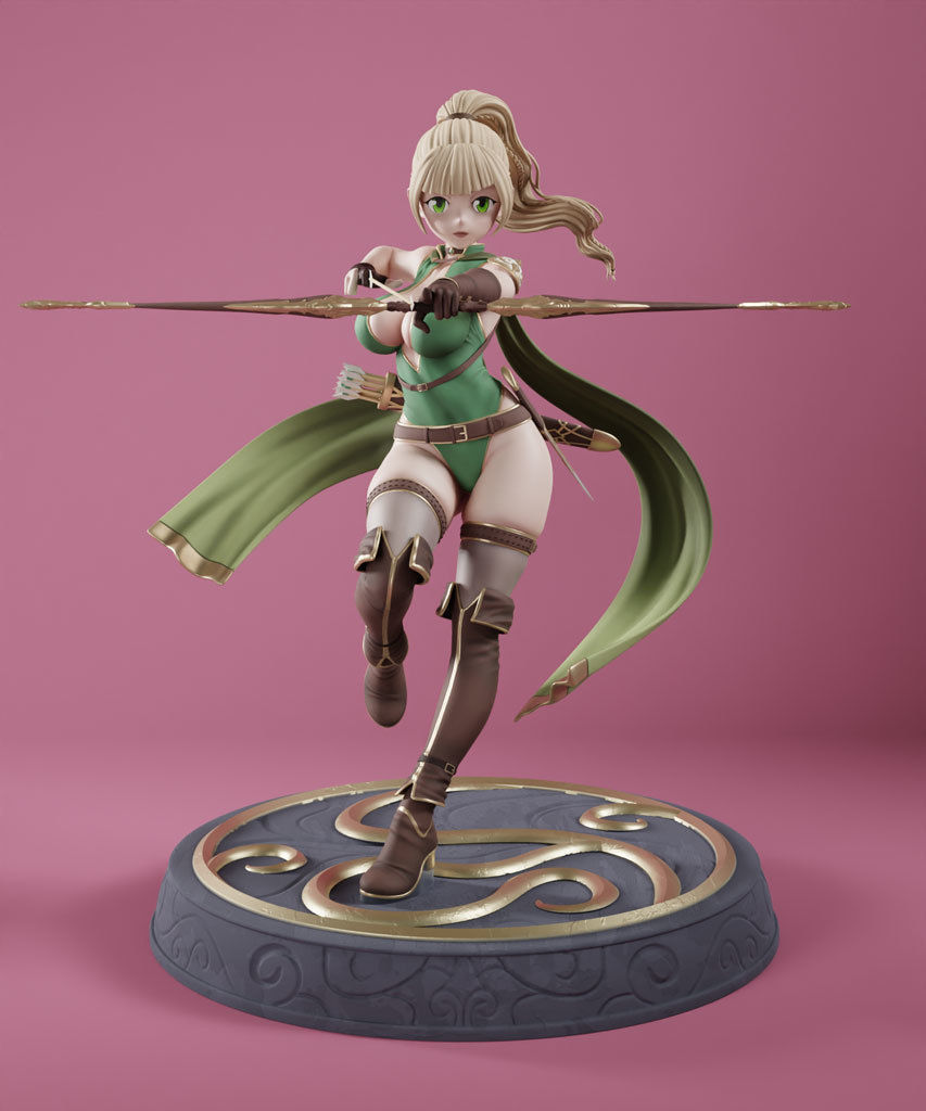 Anime Elf Archer - 3D Print Ready 3D print model_1