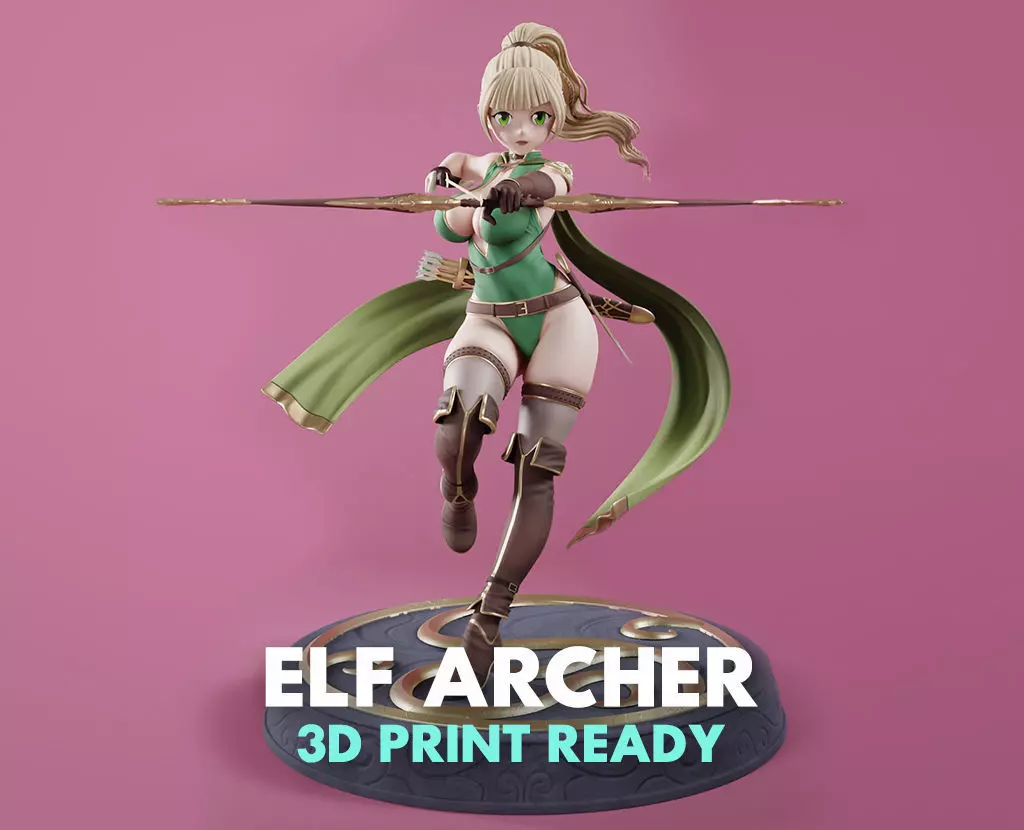 Anime Elf Archer - 3D Print Ready 3D print model_0