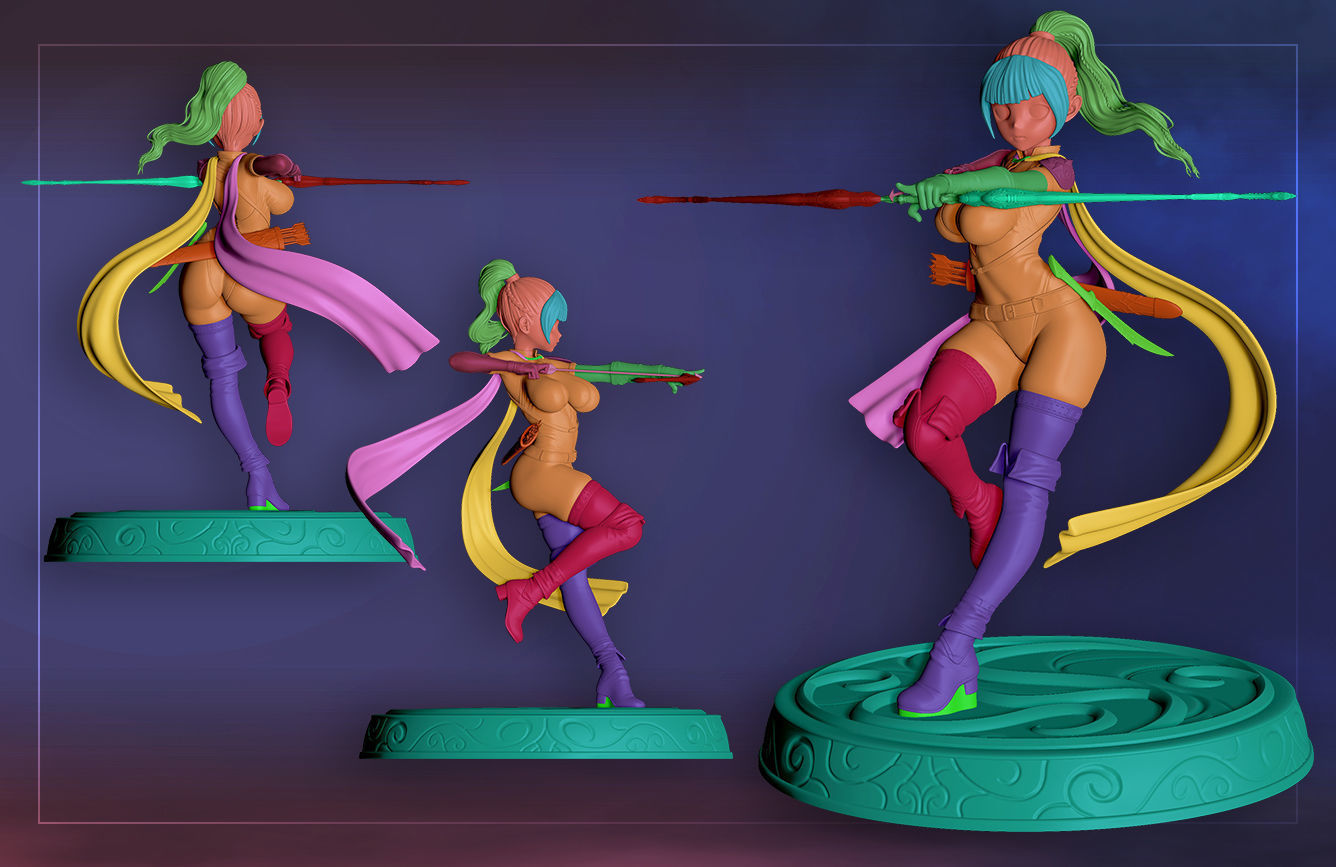 Anime Elf Archer - 3D Print Ready 3D print model_6