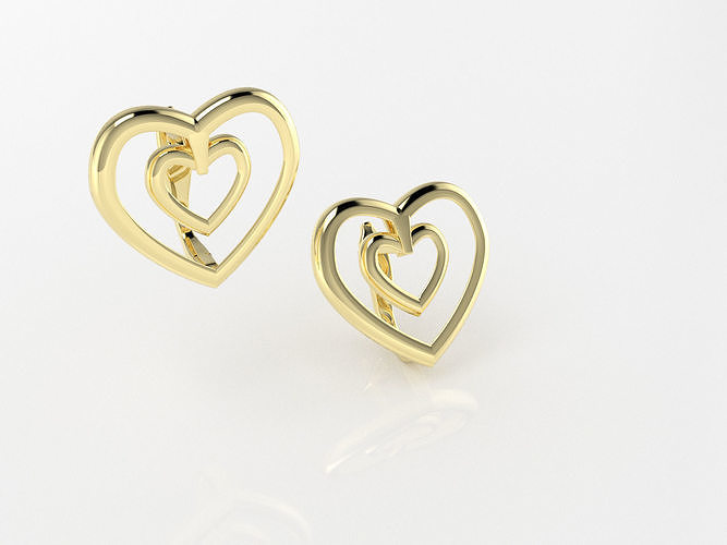 Heart earrings ready to print  3D print model