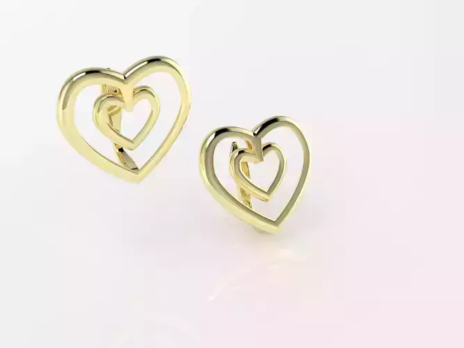 Heart earrings ready to print 