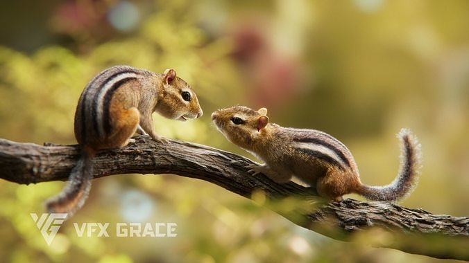 Chipmunk Animation VFX Grace 3D model 6