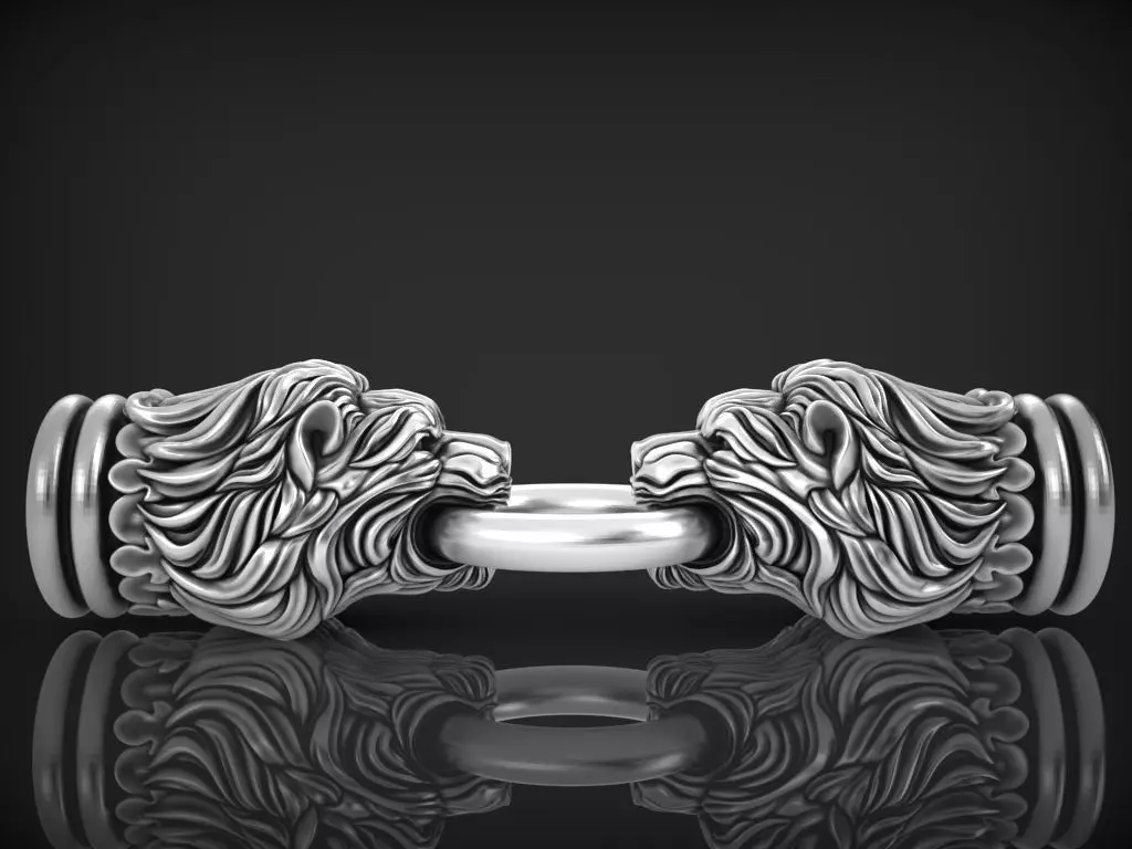 Lion Head for Chain Bracelet 3D print model_0