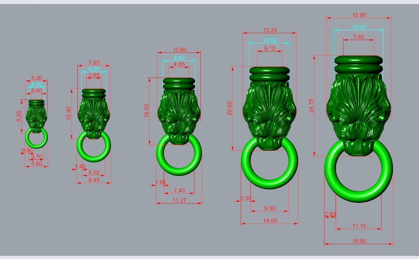 Lion Head for Chain Bracelet 3D print model_4