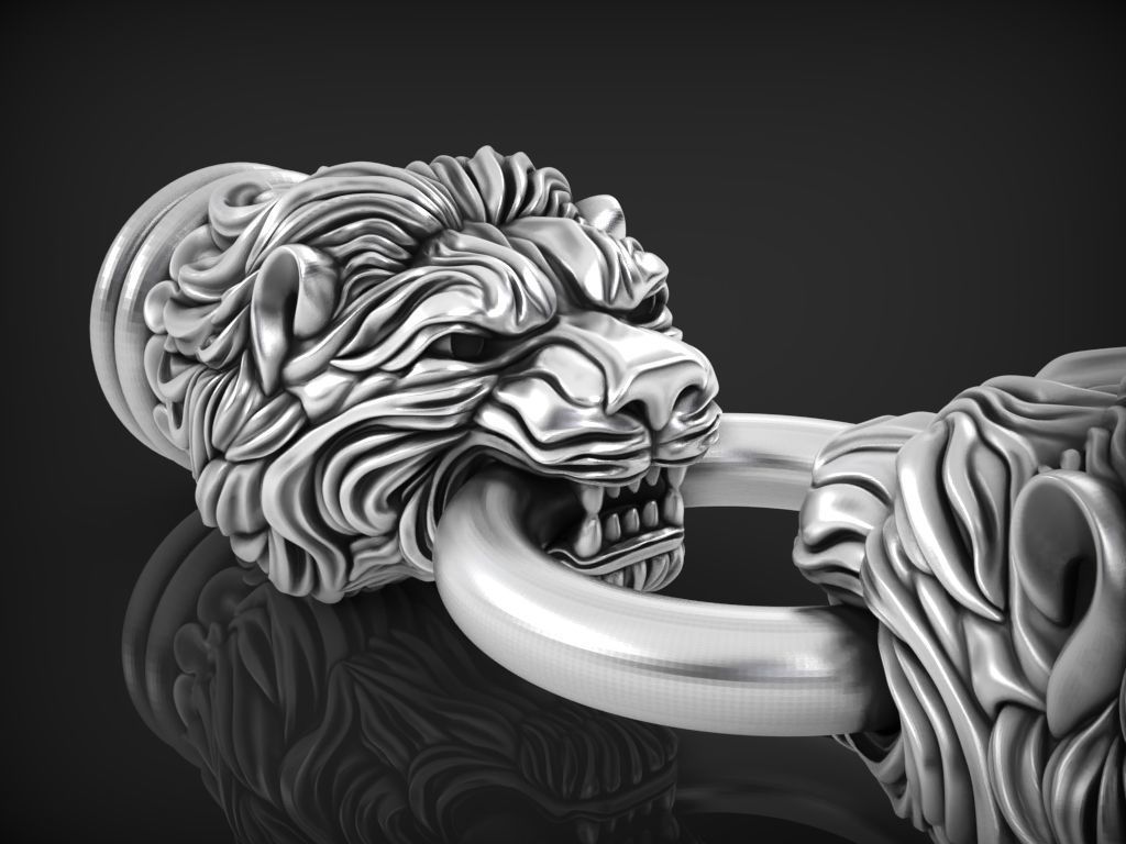Lion Head for Chain Bracelet 3D print model_1