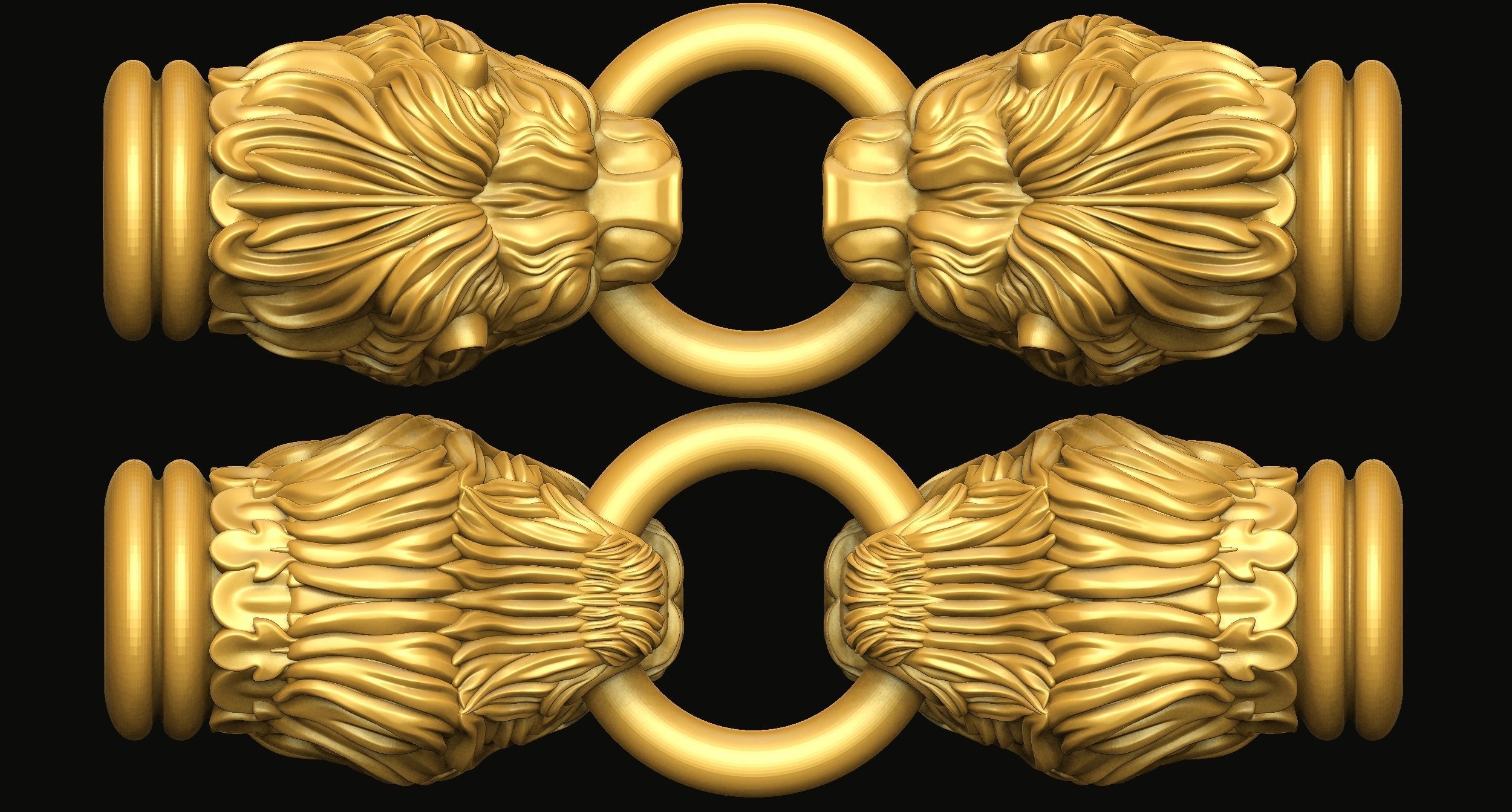 Lion Head for Chain Bracelet 3D print model_10