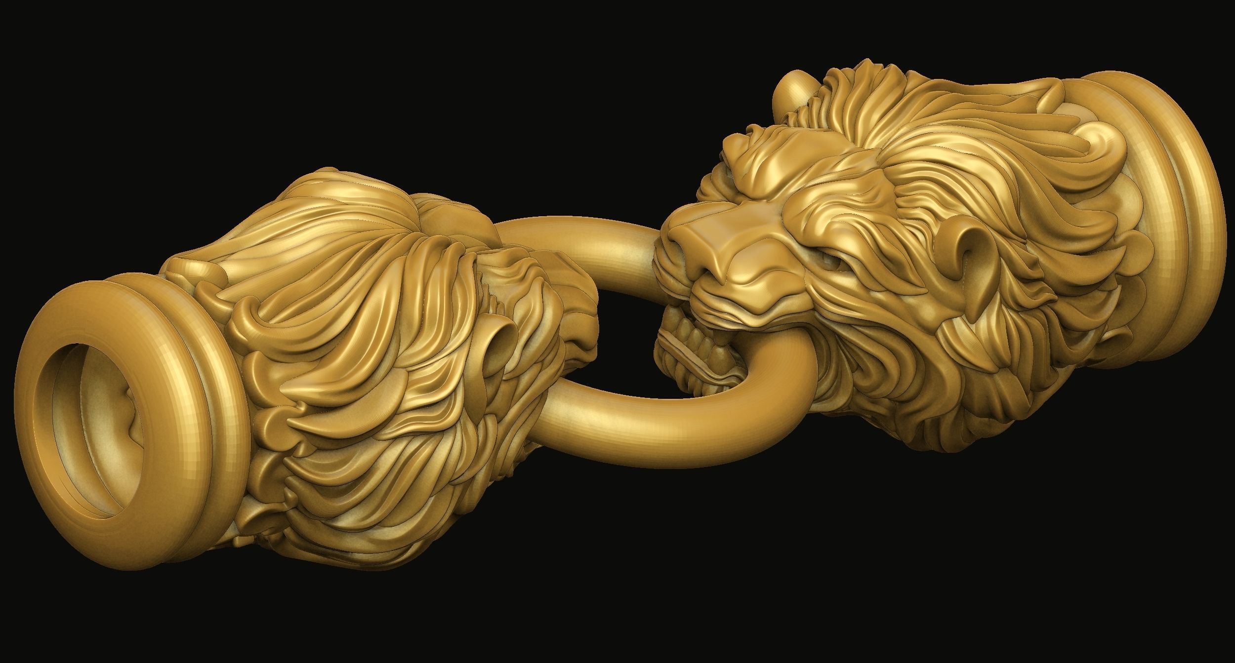 Lion Head for Chain Bracelet 3D print model_12