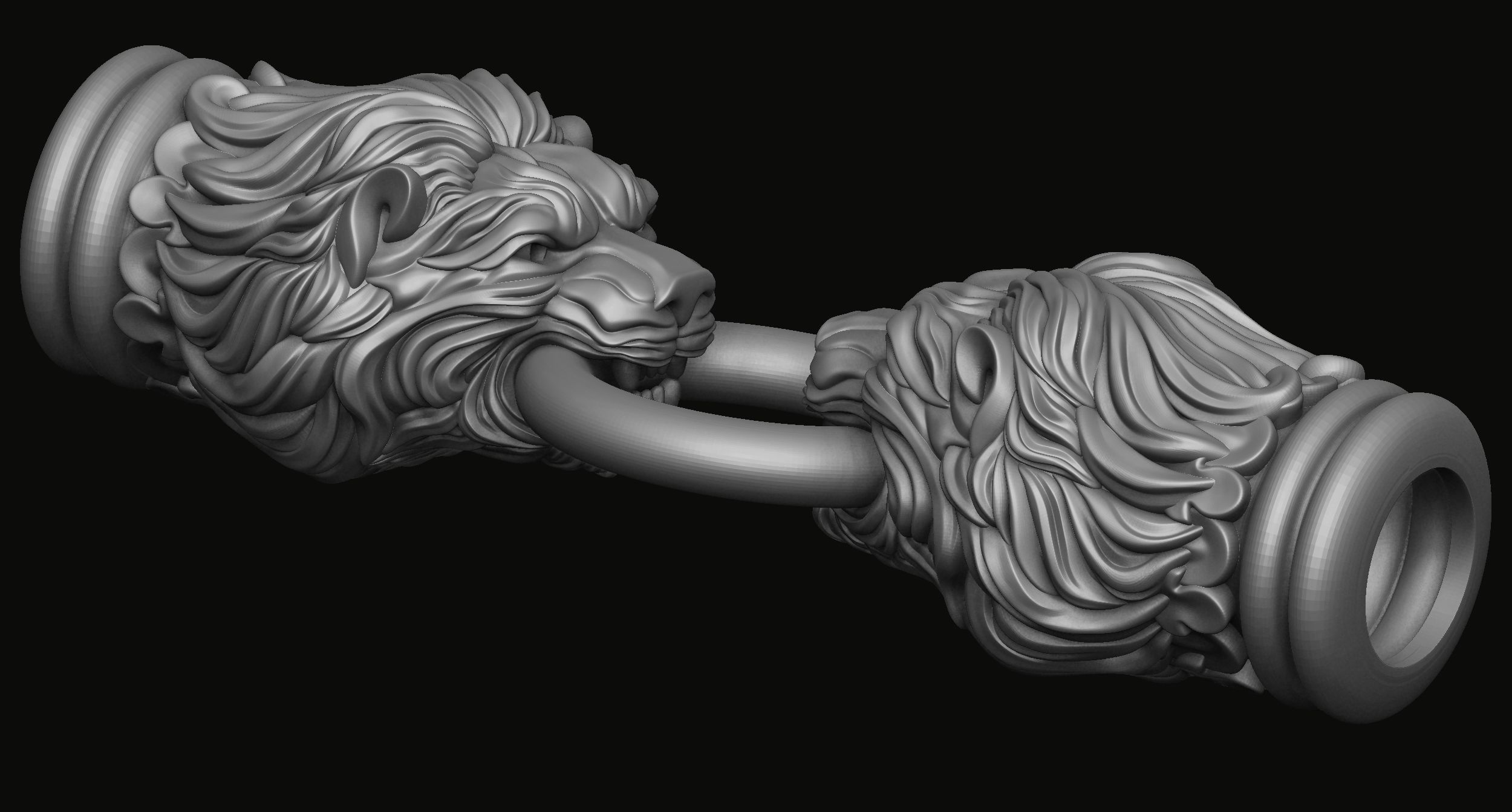 Lion Head for Chain Bracelet 3D print model_3